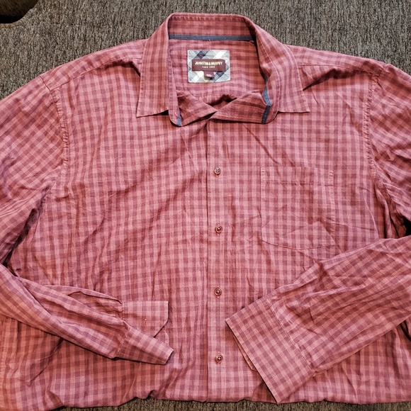 EUC Johnston & Murphy Plaid Button Up Shirt - Picture 1 of 2